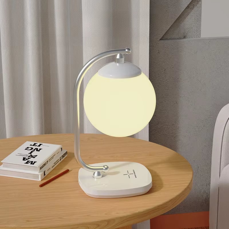 Kreatywna lampa stołowa, lampa stołowa do ochrony oczu, 2 w 1, ładowanie bezprzewodowe, lampka nocna