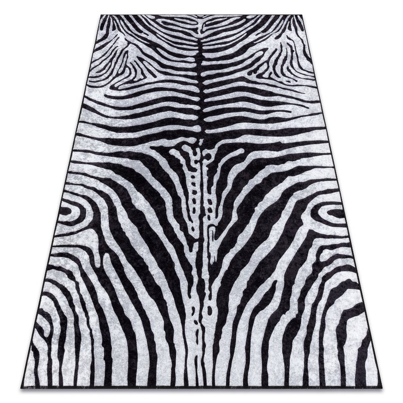 Dywan do prania MIRO 51331.803 Zebra antypoślizgowy - czarny / biały 160x220 cm