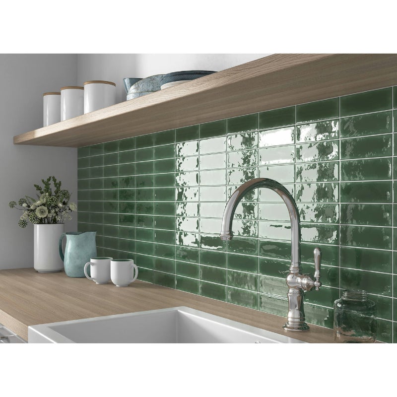 Altea Zielony Seria Premium płytek z gresu porcelanowego ściennych 5x15 cm