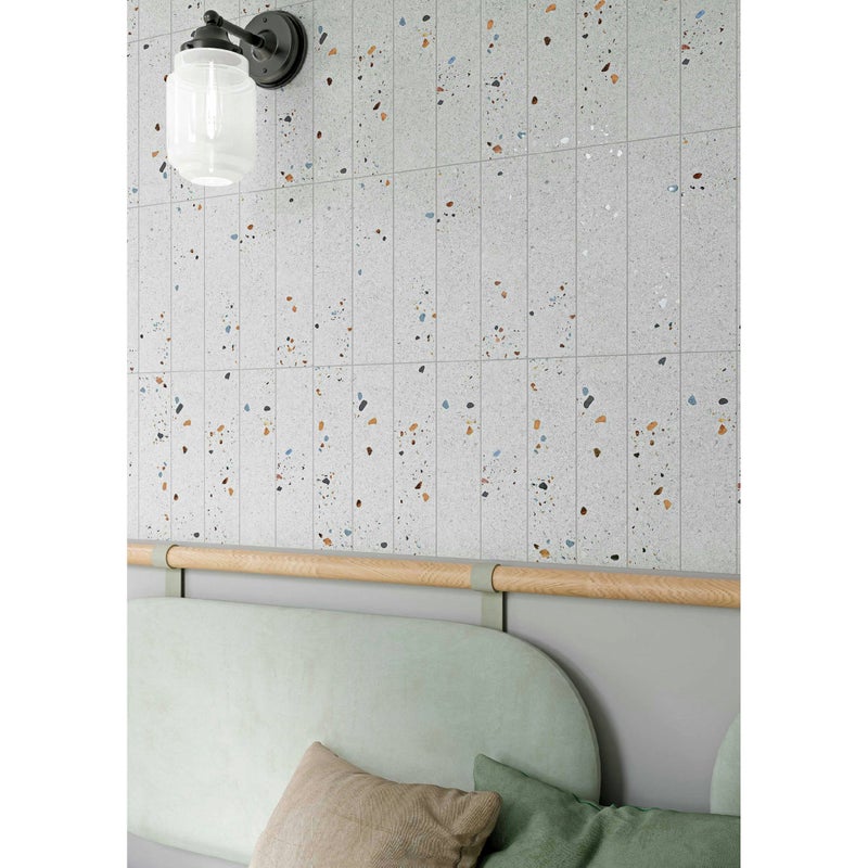 Płytka ścienna premium o efekcie terrazzo. Terrazo Szary Mat 7,5x30 cm