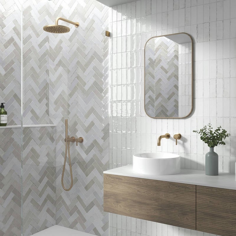 Mini Brick Seria Calpe Greige Gres porcelanowy premium 5x15 cm