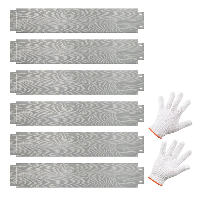 Podwyższona donica ogrodowa z ocynkowanego metalu, 6 sztuk o długości 600 cm, donica ogrodowa do kopania na trawnikach, chodnikach, 110 x 20 cm