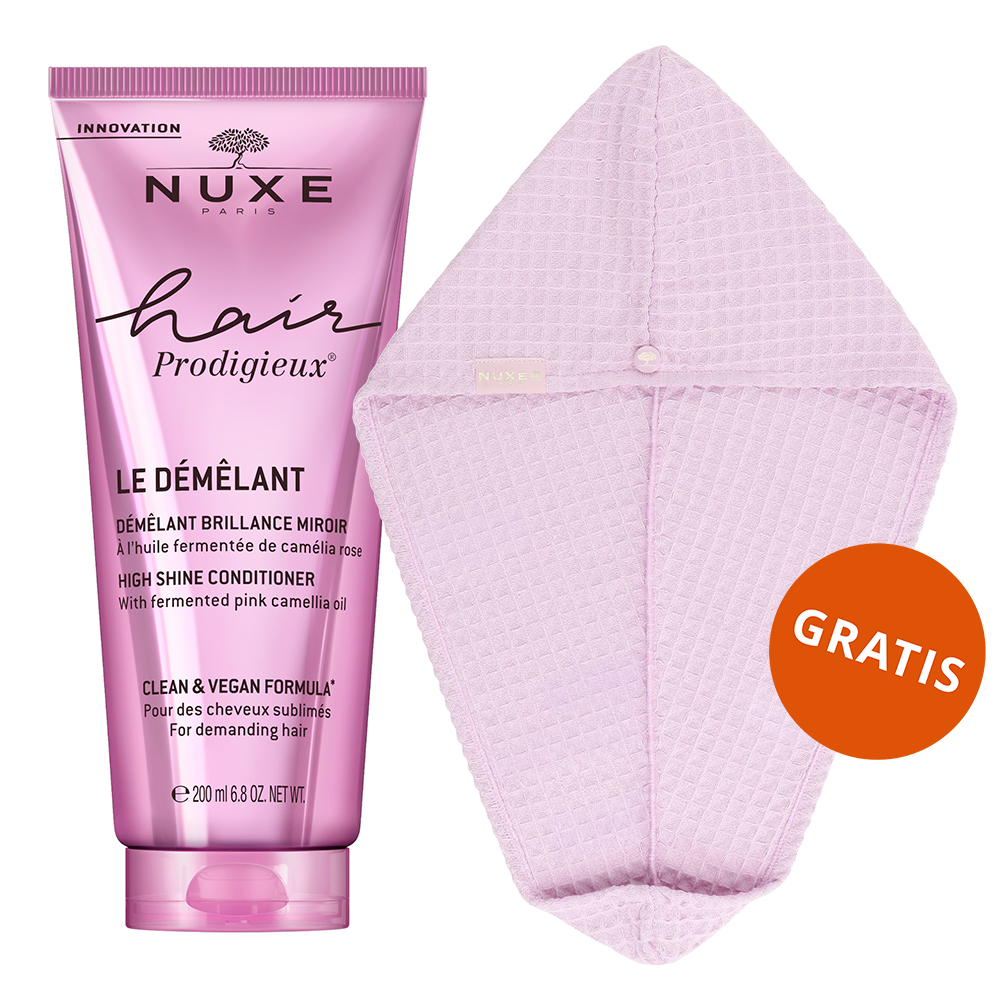 Nuxe Hair Prodigieux, nabłyszczająca odżywka do włosów, 200 ml + turban do włosów gratis