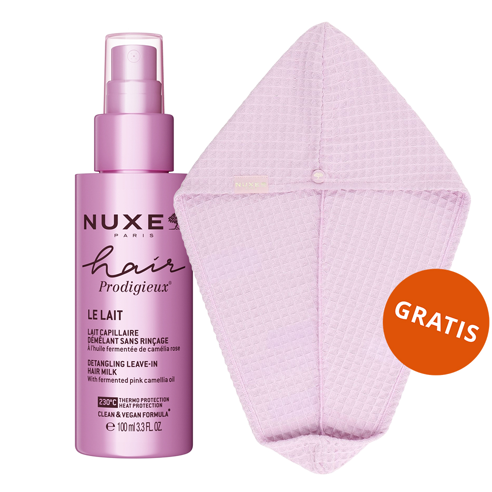 Nuxe Hair Prodigieux, ułatwiające rozczesywanie nawilżające mleczko do włosów bez spłukiwania, 100 ml + turban do włosów gratis