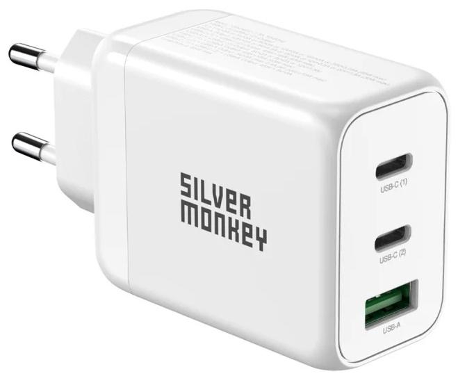 Silver Monkey Ładowarka sieciowa GAN 65W USB-C PD USB A QC 3.0