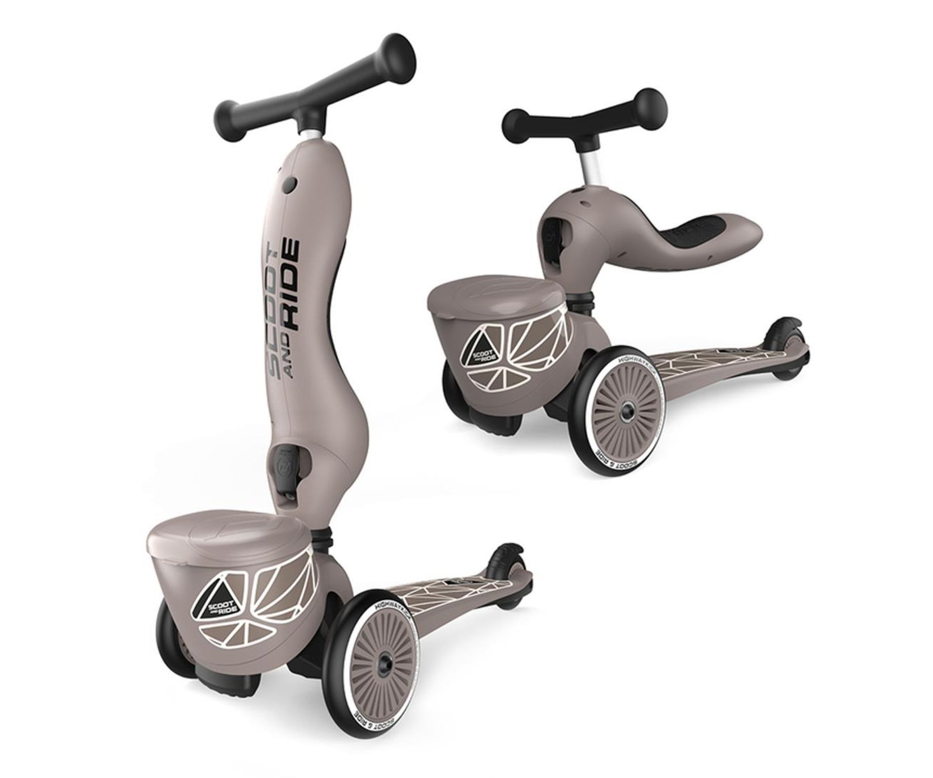 Scoot & Ride Highwaykick 1 Lifestyle Jeździk i hulajnoga 2w1 Brown Lines