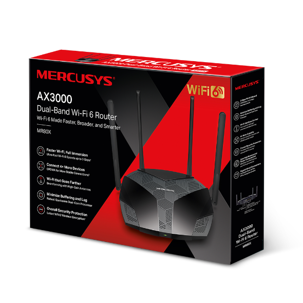 Mercurysys Mercusys MR80X (3000Mb/s a/b/g/n/ac/ax)