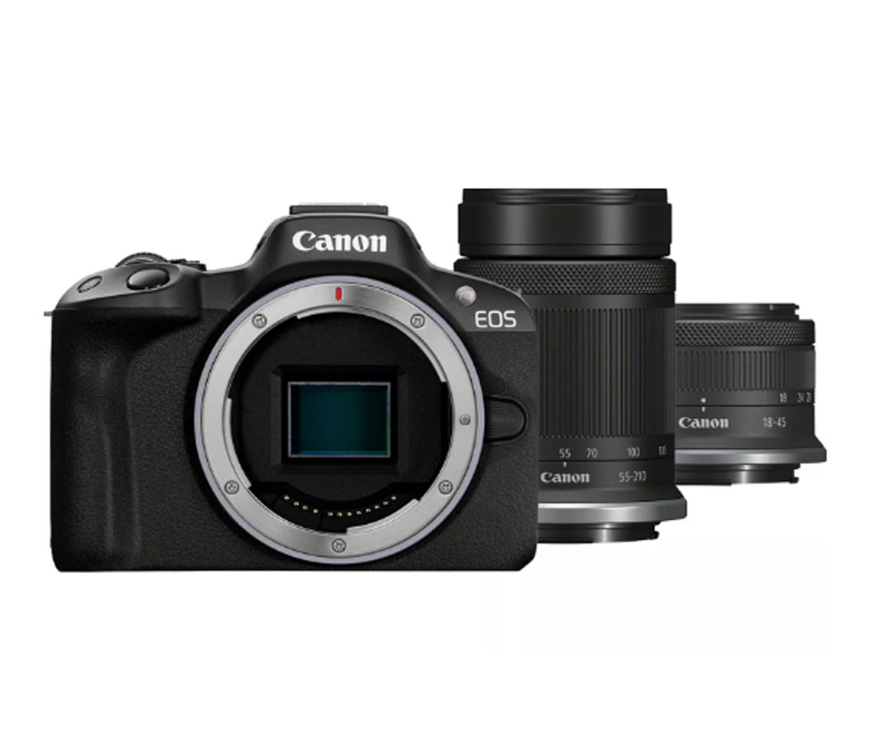 CANON EOS R50 czarny + RF-S 18-45 IS STM + RF-S 55-210 IS STM (5811C023)