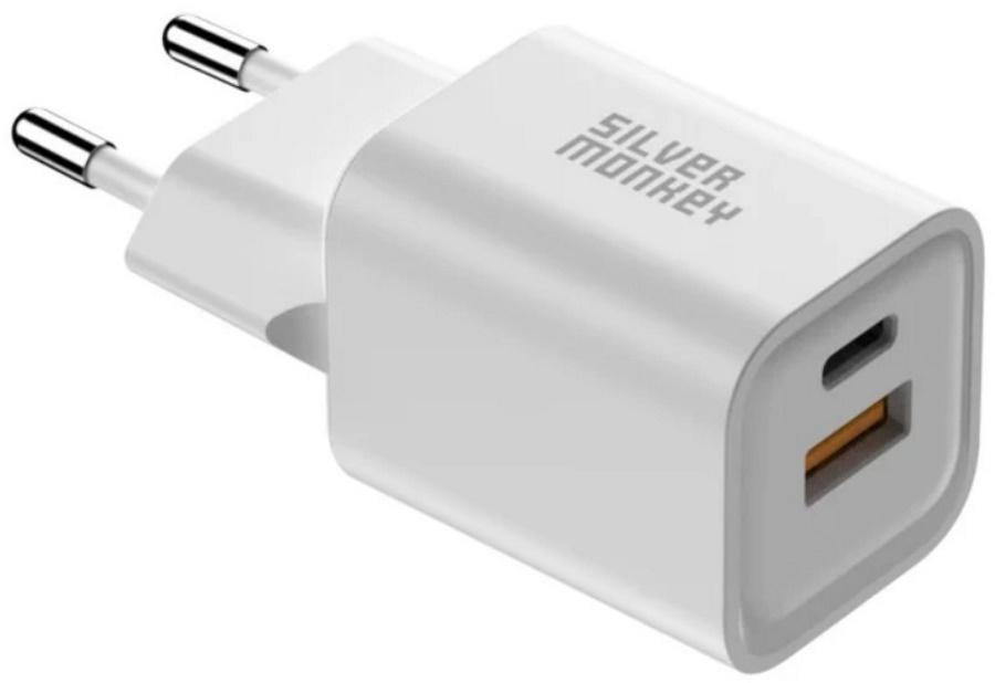 Silver Monkey Ładowarka sieciowa GaN 35W USB-C PD, USB-A QC W