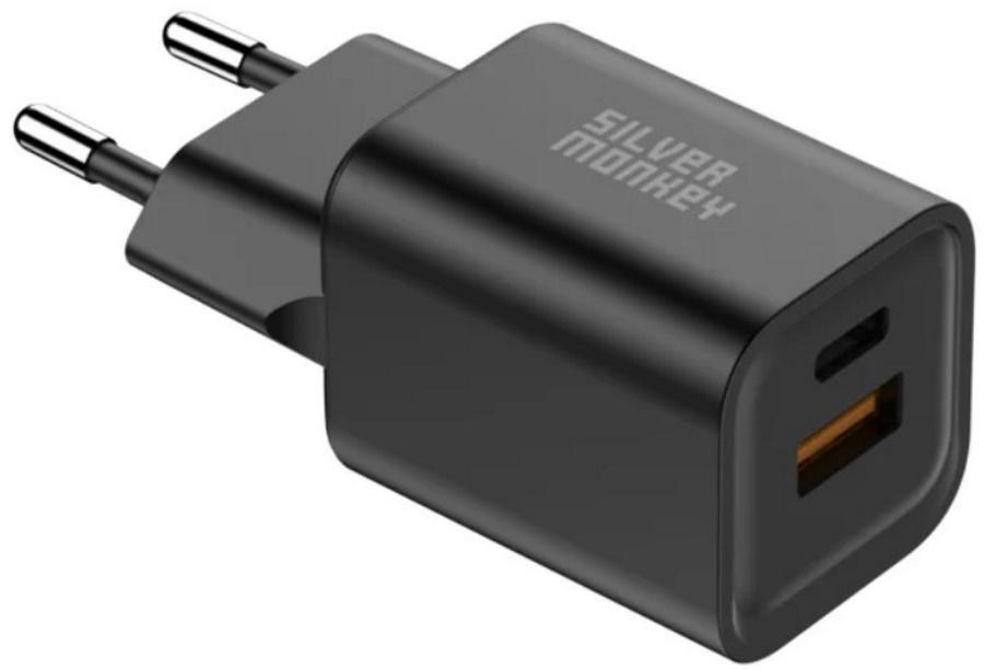 Silver Monkey Ładowarka sieciowa GaN 35W USB-C PD, USB-A QC B