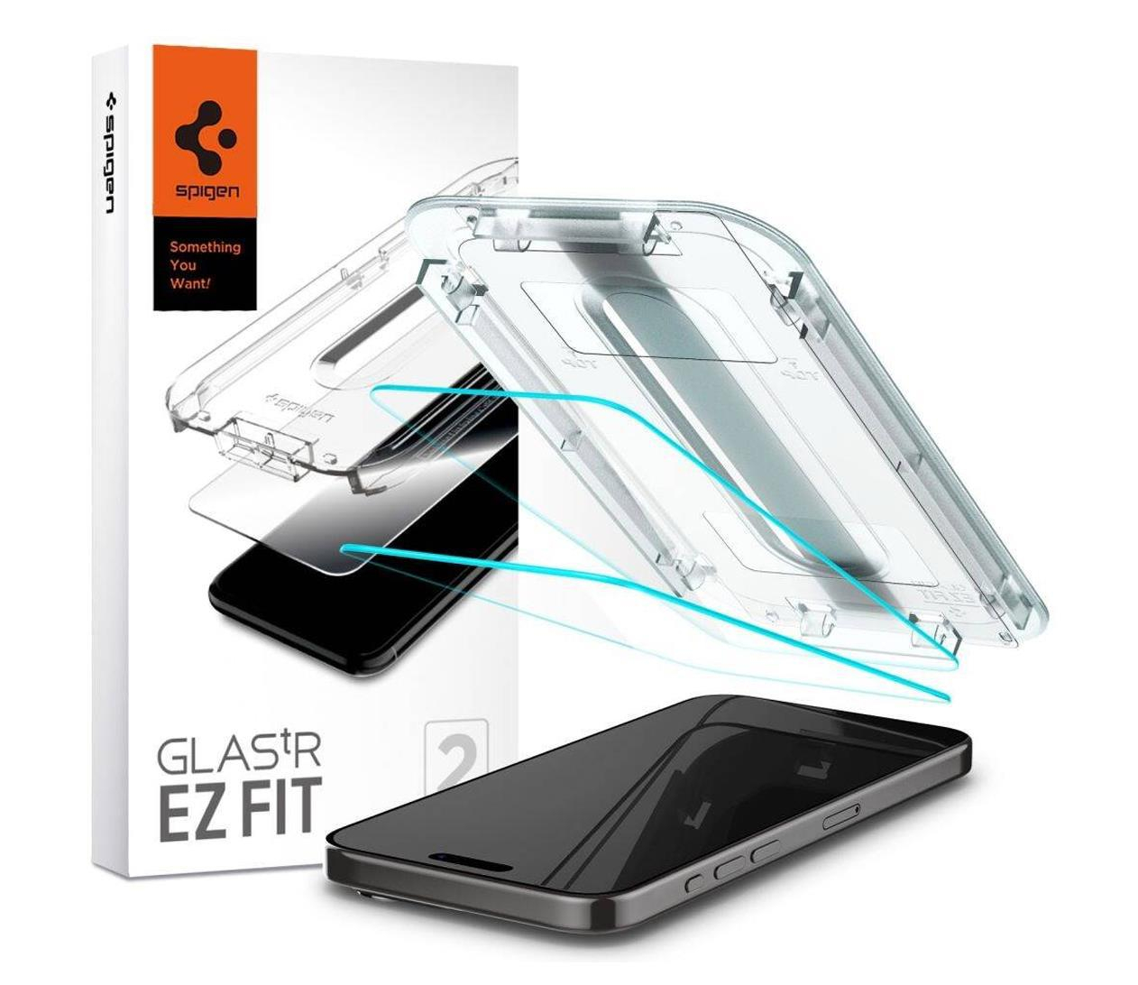 Spigen Glas.tr 'ez fit' 2-pack do iPhone 15 Pro clear