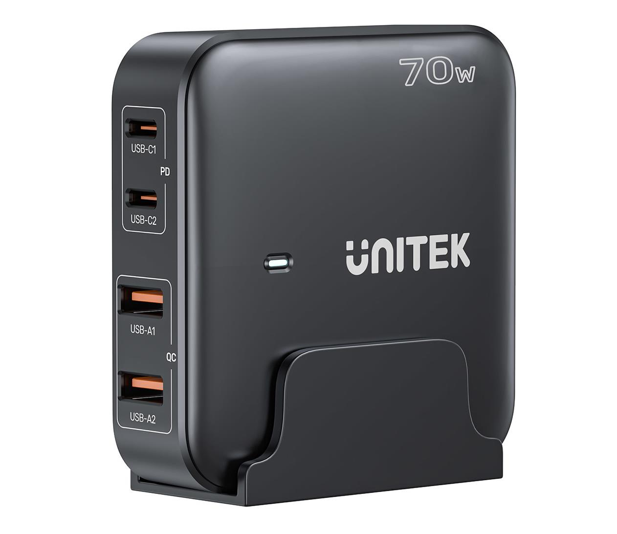 Unitek Ładowarka biurkowa GaN 70W 2x USB-A 2x USB-C