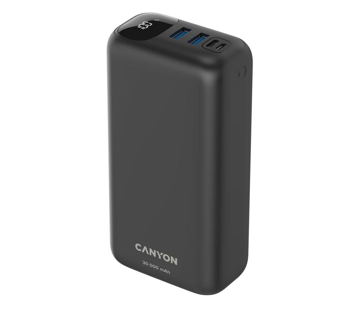 CANYON PB-301 LED 30000 mAh PD 20W QC 3.0 Czarny