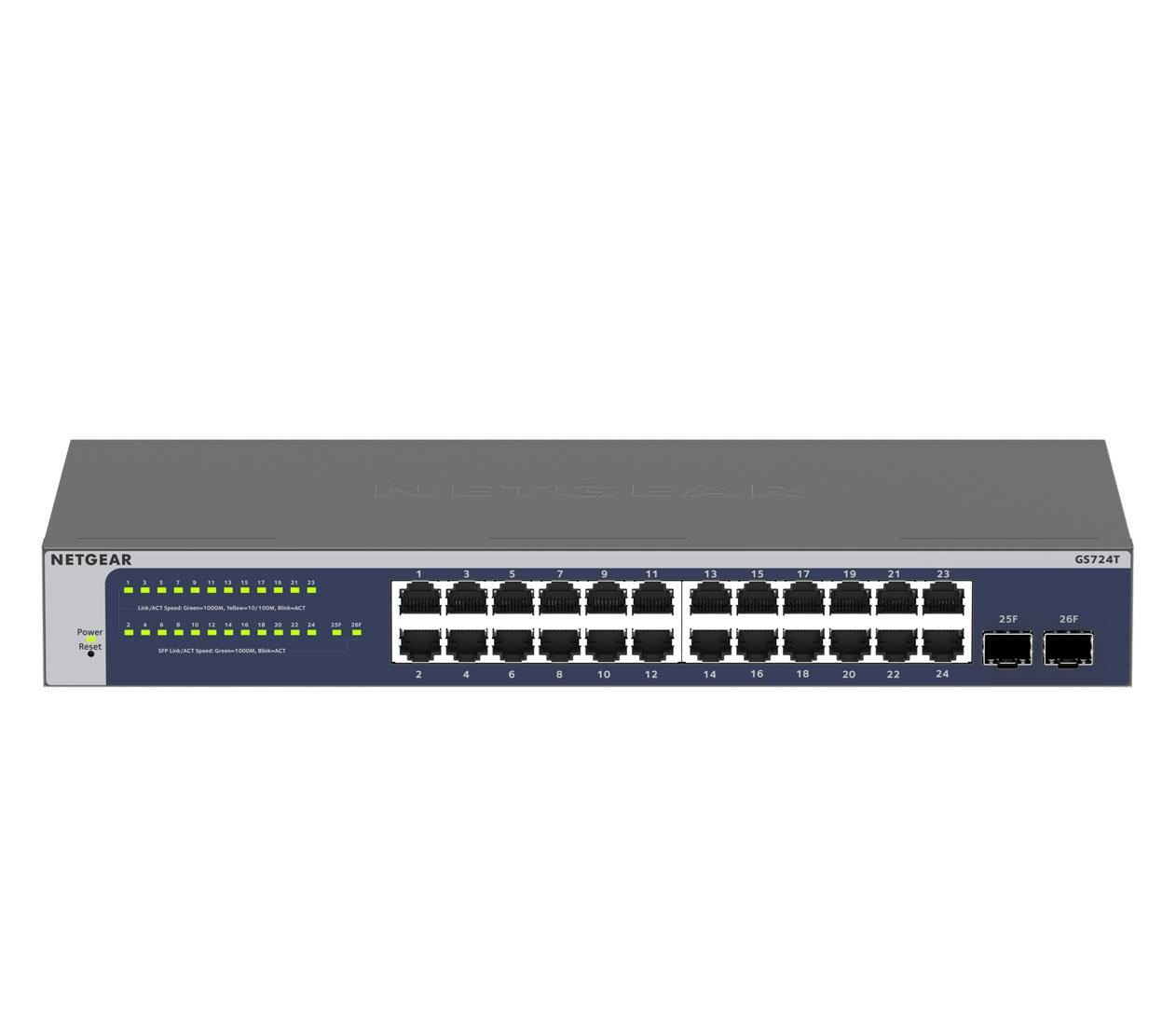 Netgear 26p GS724T (24x10/100/1000Mbit 2xSFP+) GS724T-600EUS / GS724Tv6
