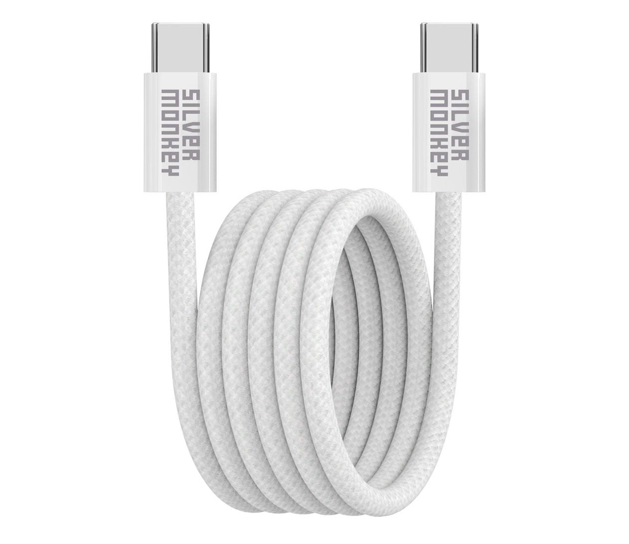Silver Monkey Kabel magnetyczny USB-C 100W 2m biały