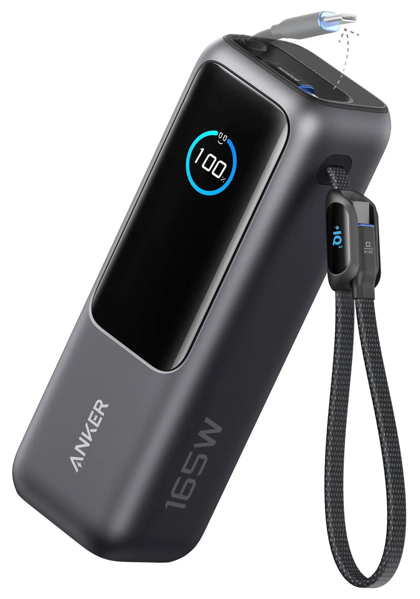 Anker Power Bank 25000mAh 165W USB-C Retractable Cable