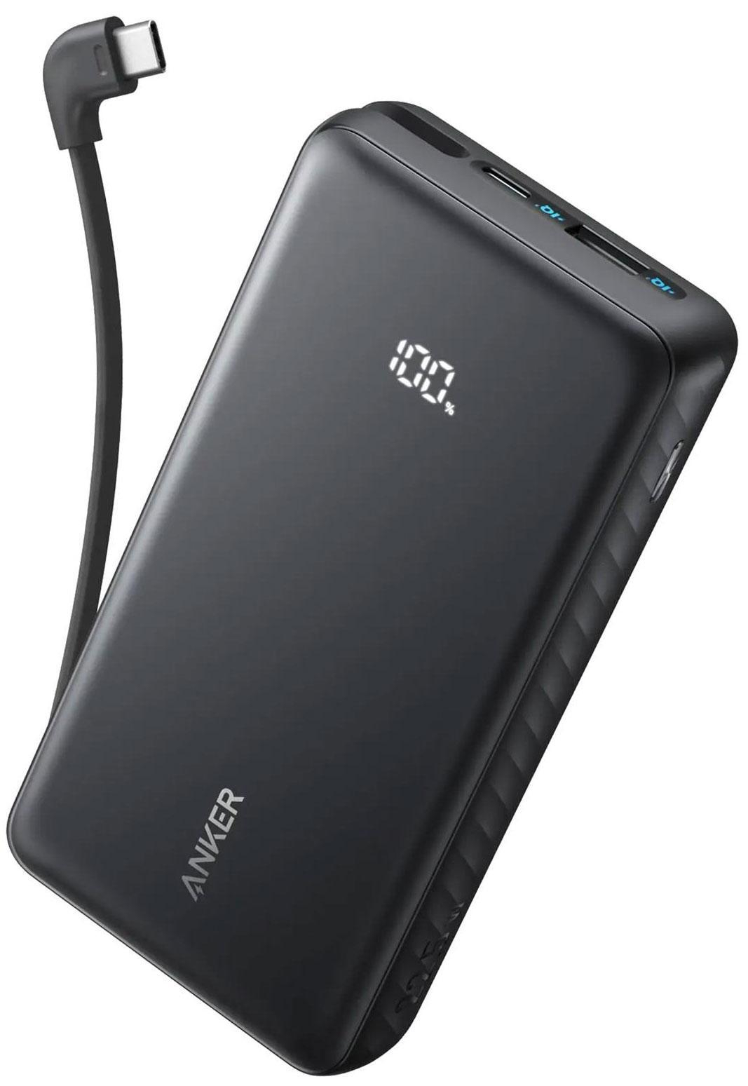 Anker Zolo Power Bank 20000mAh 22.5W Built-In USB-C Cable Black