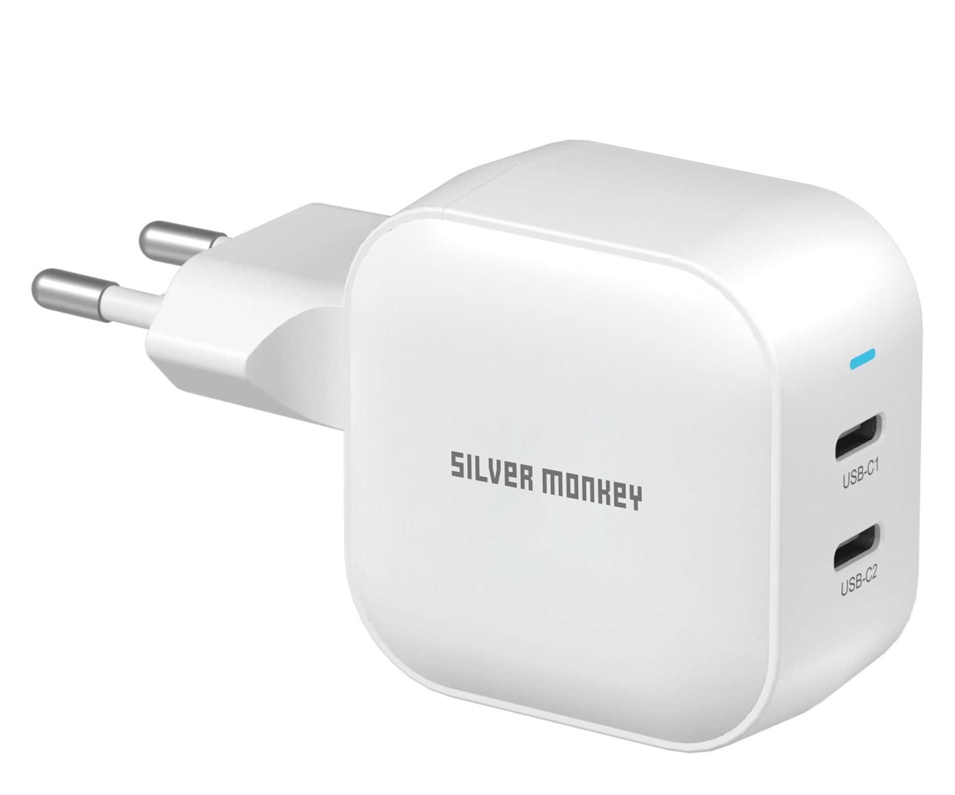 Silver Monkey Ładowarka GaN Smart Duo 48W PD Biała