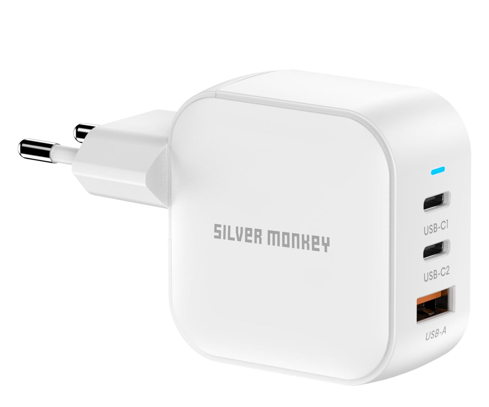 Silver Monkey Ładowarka GaN Smart Trio 70W PD Biała