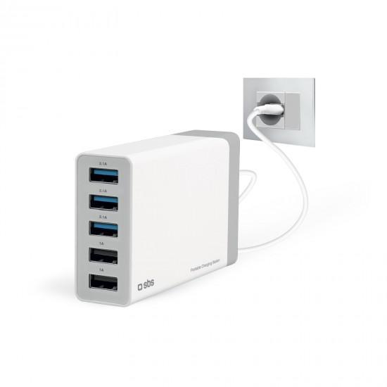 SBS Stacja ładująca SBS 5xUSB 7A biała #