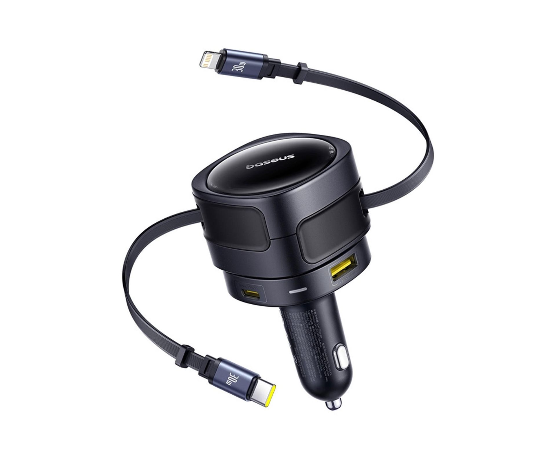 Baseus Ładowarka samochodowa 90W 2x USB-C + kabel USB-C i Lightning
