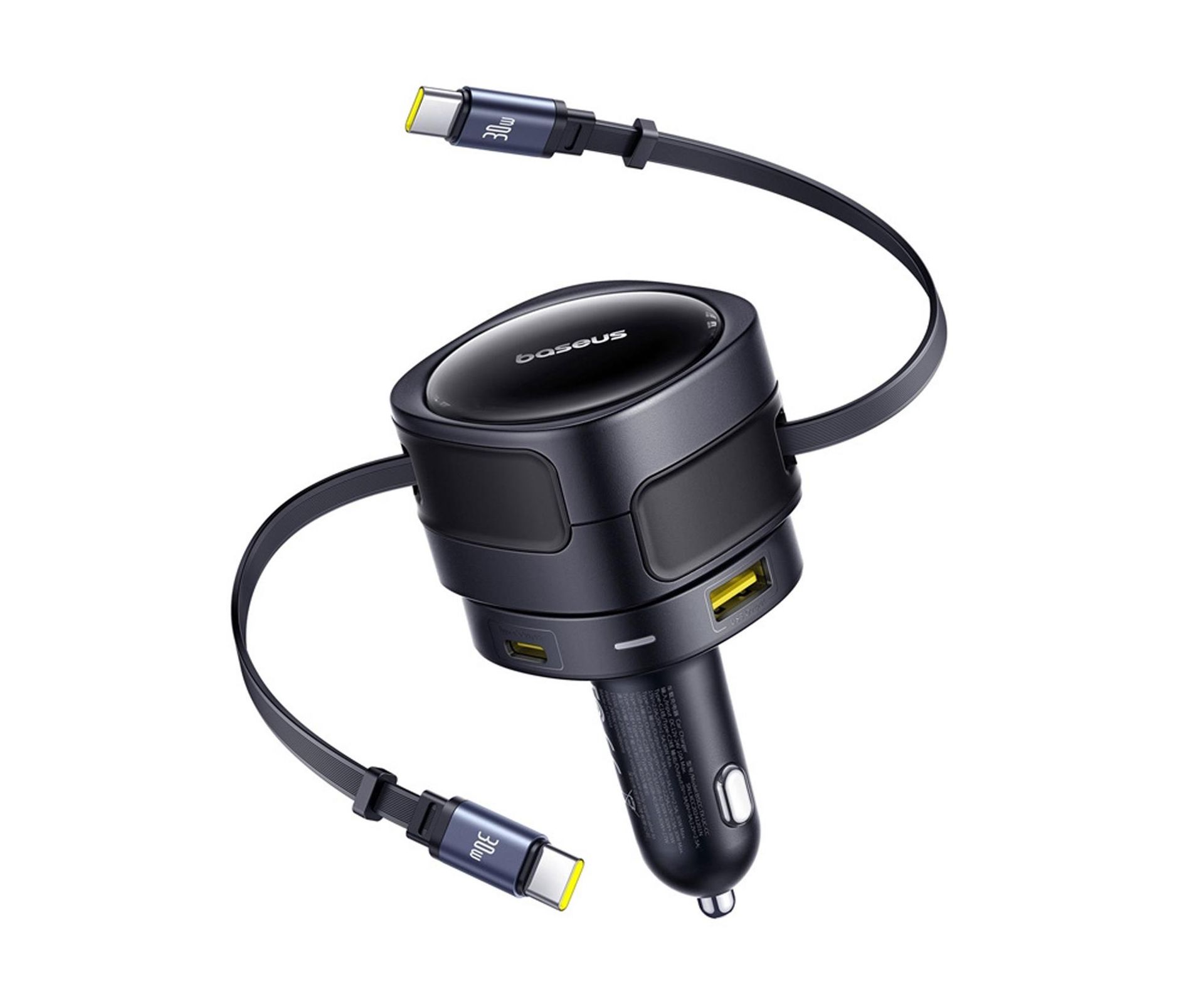 Baseus Ładowarka samochodowa 90W 2 x kabel USB-C + USB-A + USB-C