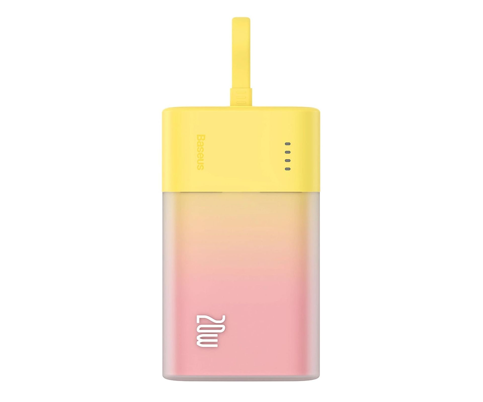 Baseus Powerbank Popsicle 5200mAh 20W z kablem zółto-różowy