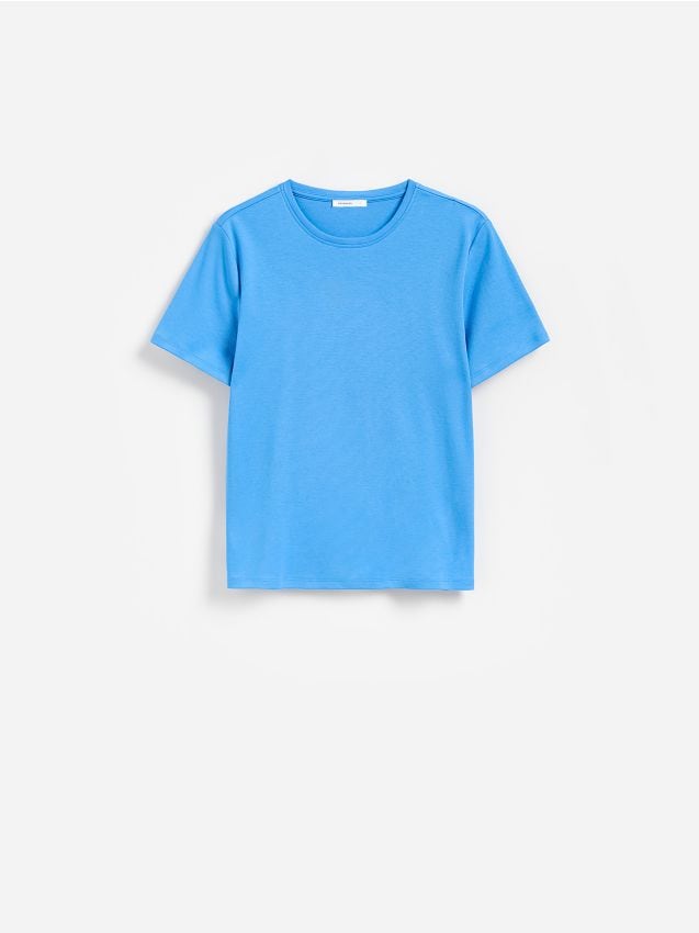 Reserved - Bawełniany t-shirt - jasnoniebieski