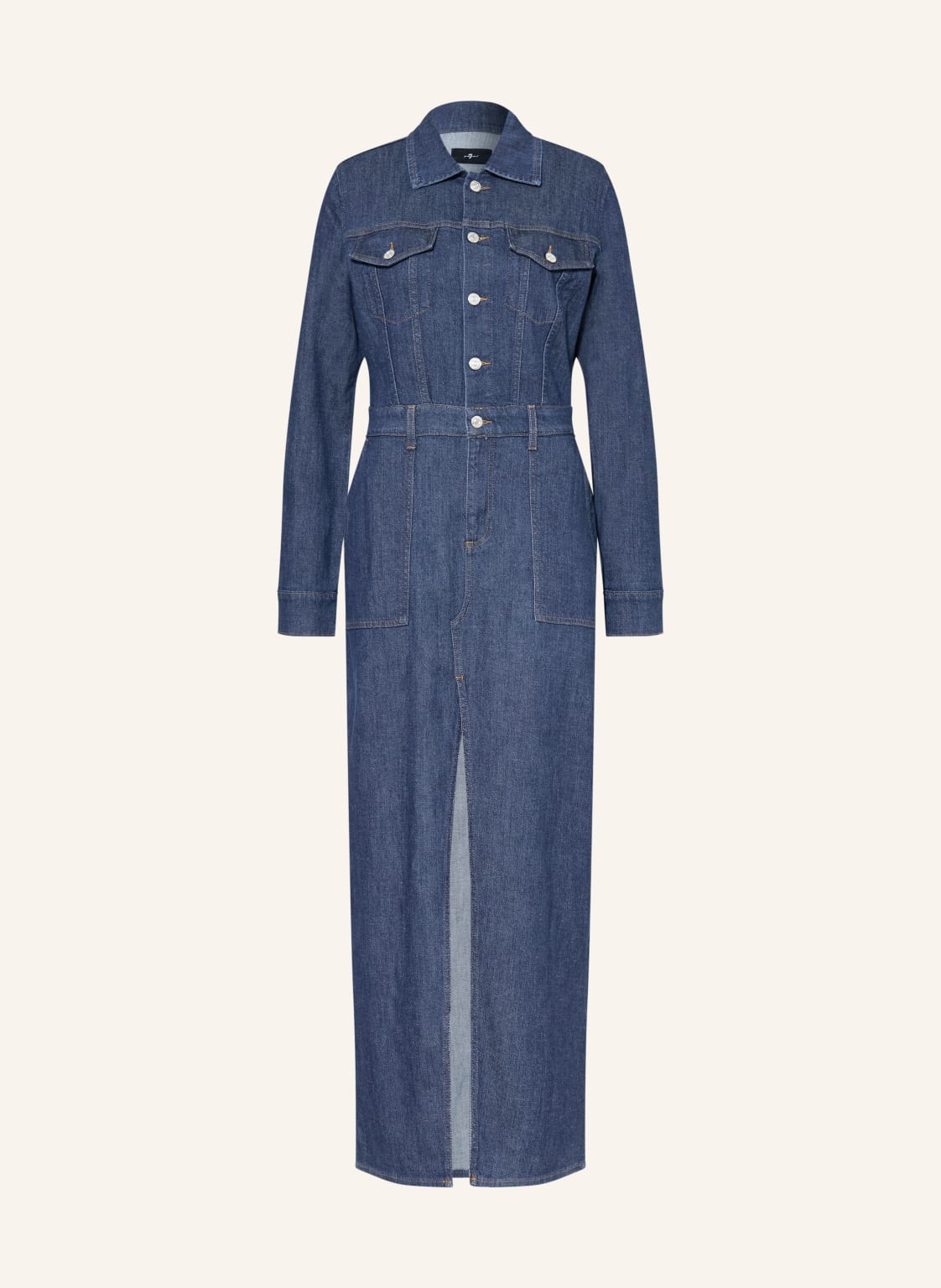 7 For All Mankind Sukienka Dżinsowa Utility Maxi Dress blau