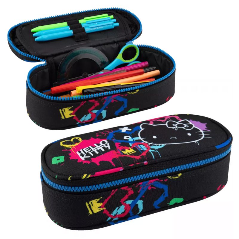 Coolpack Campus Piórnik Tuba Jednokomorowy Usztywniany Z Klapką Na Zamek Czarny Hello Kitty