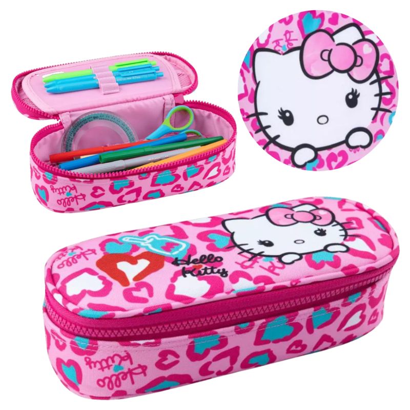 Coolpack Campus Piórnik Tuba Jednokomorowy Usztywniany Z Klapką Na Zamek Różowy Hello Kitty