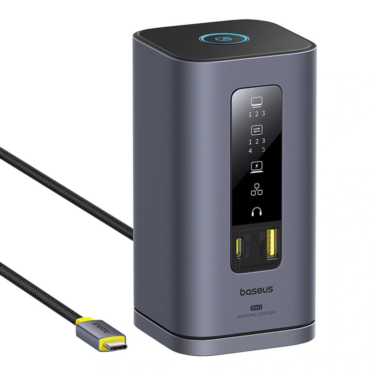 Baseus Spacemate USB-C 11w1 3x HDMI@60Hz 2x USB-A 10Gb/s 1x USB-C 10Gb/s RJ45 2x USB-A 1x USB-C PD 1x Minijack 3,5mm szara B00568101813-01