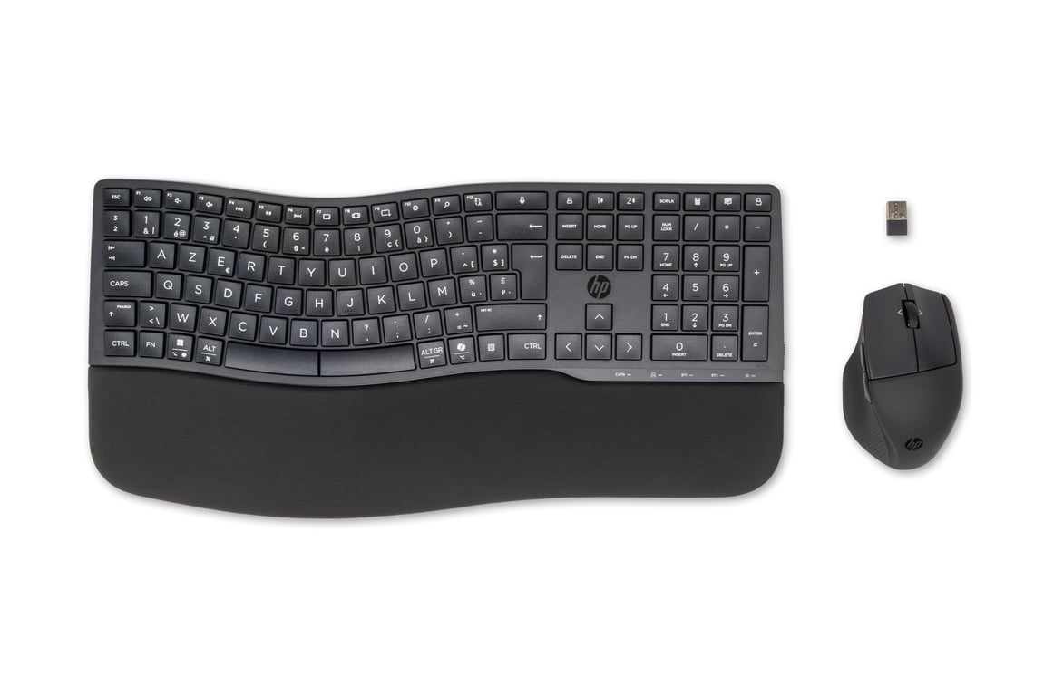 HP 680 Comfort Dual-Mode Keyboard and Mouse Combo RF Wireless + Bluetooth AZERTY Belgijski Czarny 8T6L6AA#AC0