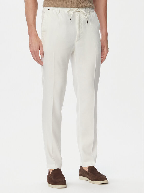BOSS Spodnie materiałowe H-Kanel 50557859 Biały Regular Fit