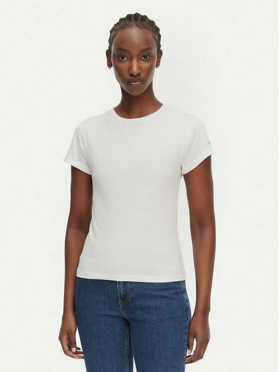 Tommy Hilfiger T-Shirt WW0WW48702 Biały Slim Fit