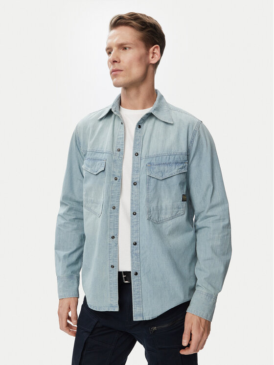 G-Star Raw Koszula jeansowa Dakota D23006-E356 Niebieski Regular Fit