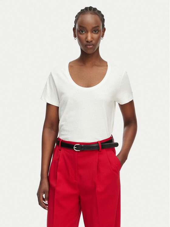 Tommy Hilfiger T-Shirt WW0WW48705 Biały Regular Fit