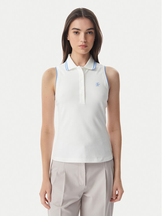Tommy Hilfiger Polo 1985 WW0WW49561 Biały Slim Fit