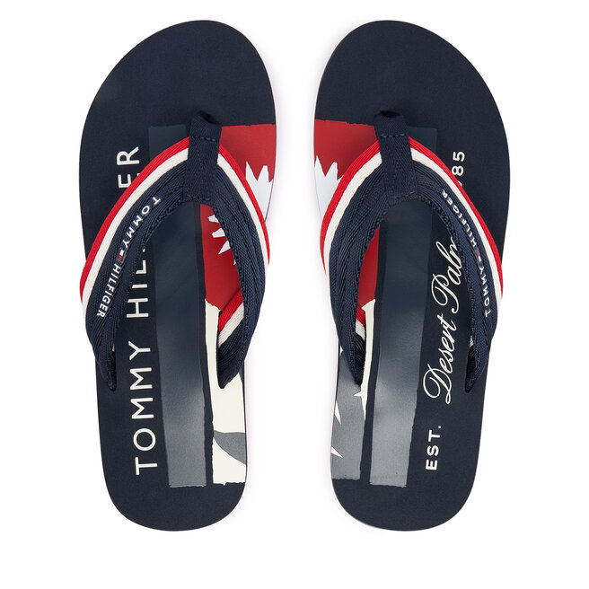 Japonki Tommy Hilfiger Patch Hilfiger Beach Sandal FM0FM05903 Granatowy