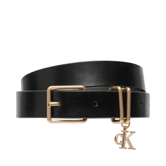 Pasek Calvin Klein Logo Charm Belt LV04F7086G Czarny