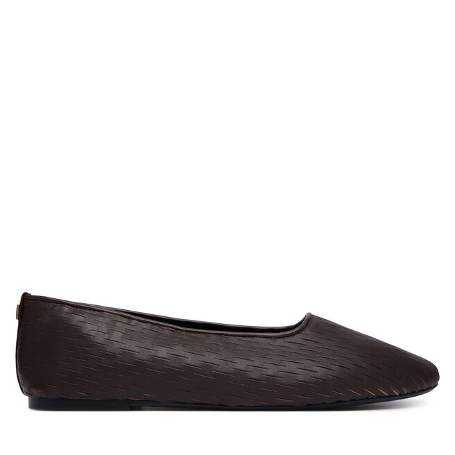 Baleriny Calvin Klein Oblique Ballerina Cut Lth HW0HW03033 Bordowy