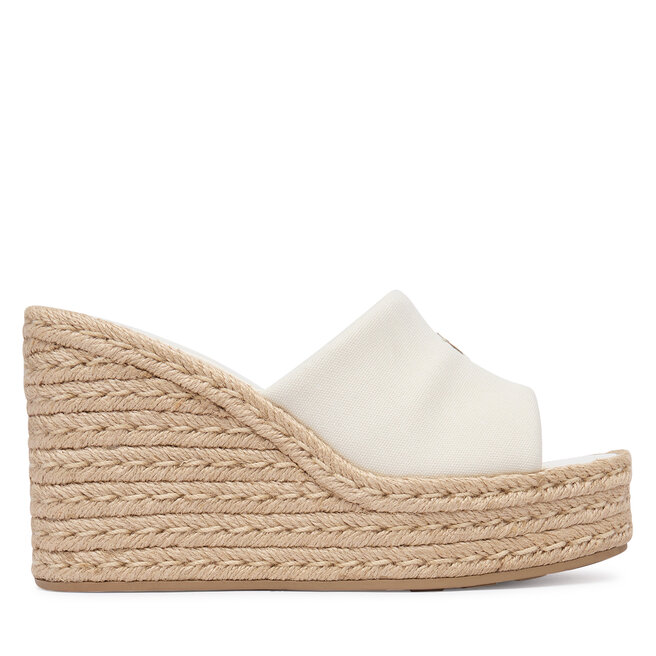 Espadryle Calvin Klein Wedge Espad 70 Canvas Mg HW0HW03282 Kremowy