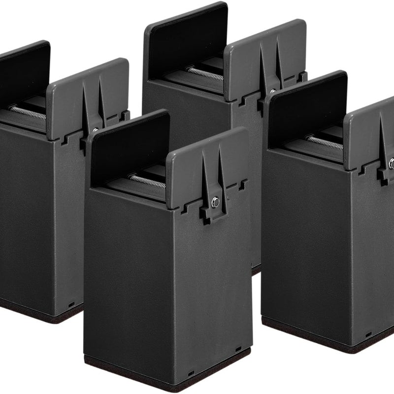 Regulowany podnóżek do nóg – wytrzymały podnośnik do mebli – kanapa, biurko, szafka – 4 sztuki – czarny – 10 × 1-3,7 cm