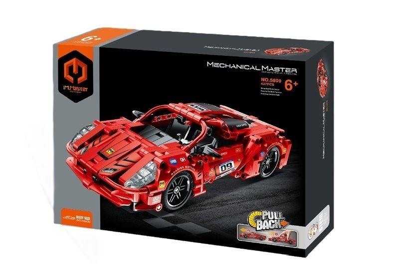 Klocki Auto wyścigowe czerwone 437el