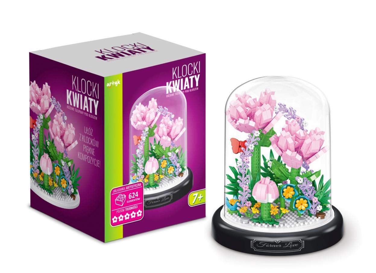Klocki pod kloszem tulipany