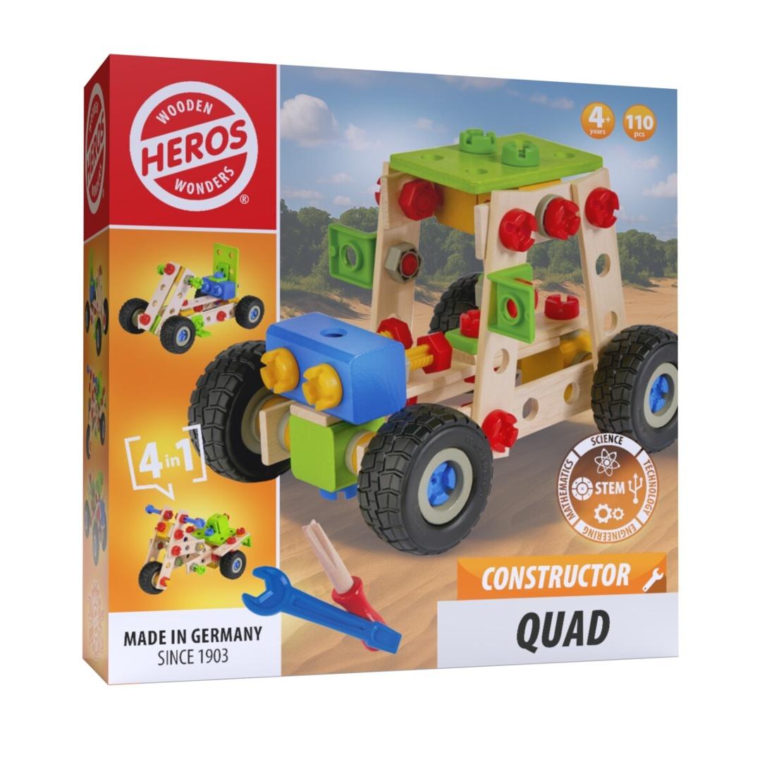 Klocki konstrukcyjne Quad drewniany 4w1 110el