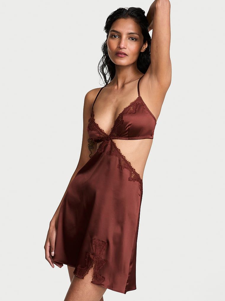Very Sexy Koszulka nocna satynowa Cut-Out Slip
