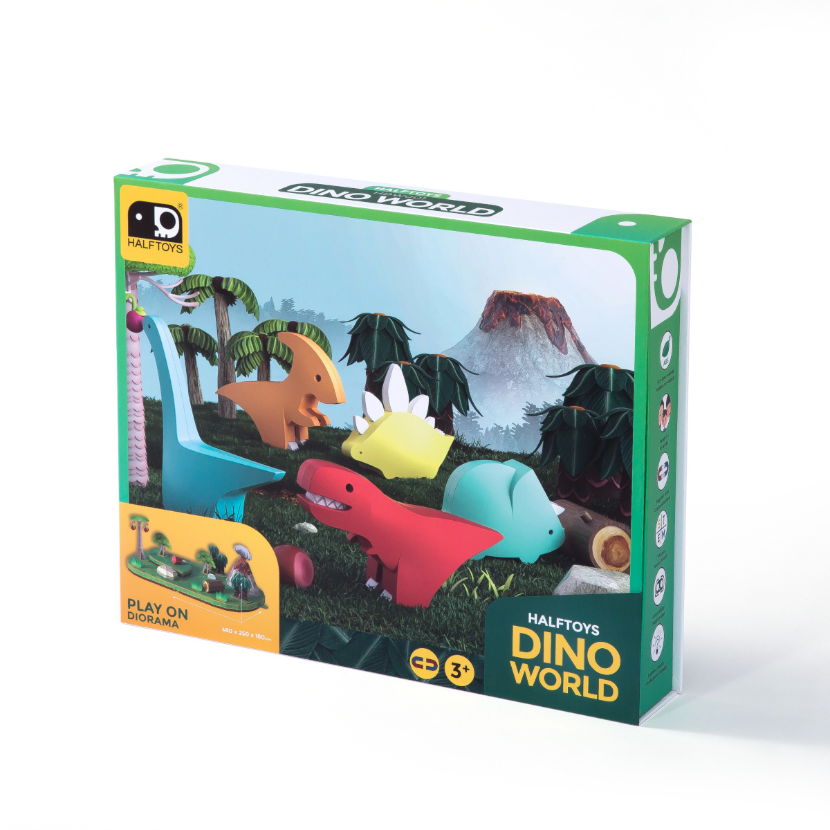 Magnetyczne figurki dinozaurów z dioramą – Half Toys 3+