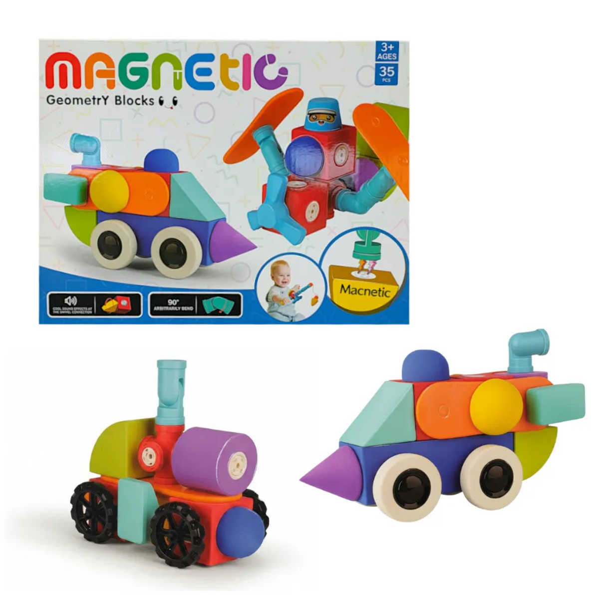 Klocki magnetyczne piankowe EVA 35 el. – MagTic 3+