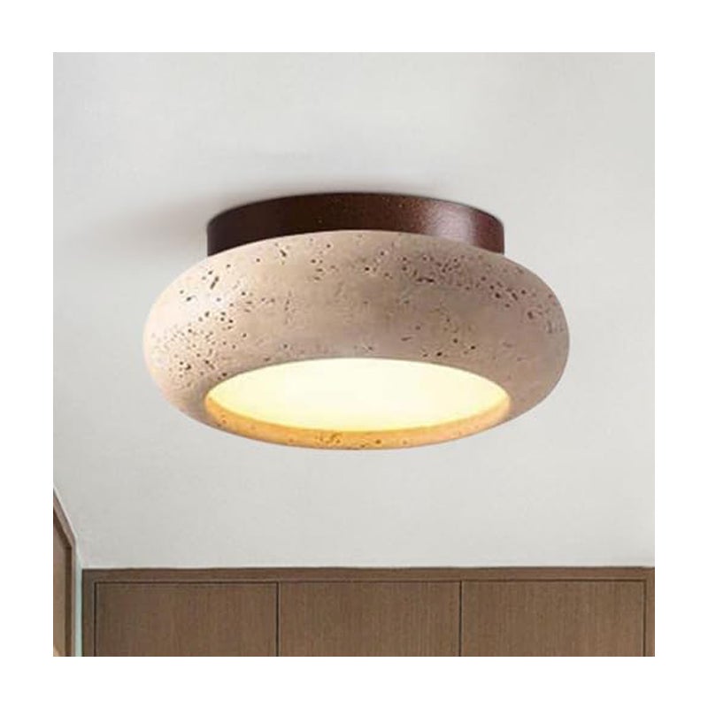 Plafon LED w orzechu, w nowoczesnym stylu minimalistycznym, z żółtego travertynu, do salonu, łazienki, korytarza i schodów, 3000 K, 10W